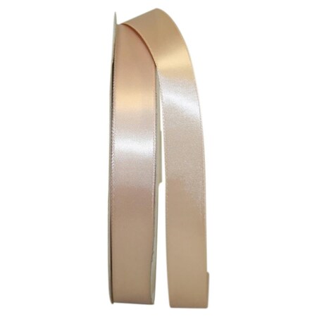 Reliant Ribbon 0.875 in. 100 Yards Double Face Satin Ribbon, Tan 4950-073-05C